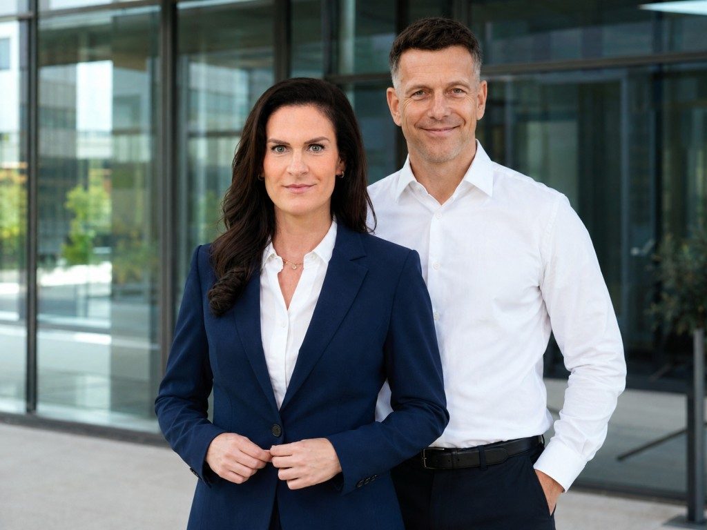 Professionelles Paar im Freien